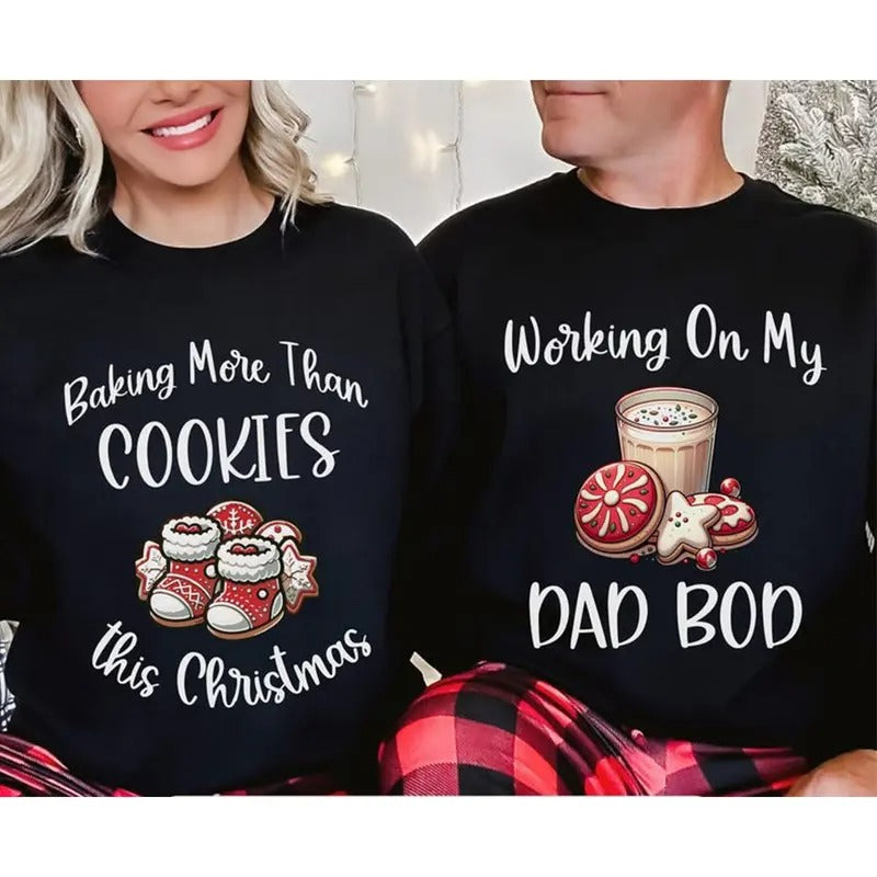 Christmas Pajamas Couple Christmas Pregnancy Announcement Baby Reveal Funny Matching Parent Tee Xmas Pregnant Mom...