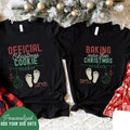 Christmas Pregnancy Announcement Shirt Couple, Baking More than Cookies Personalized Holiday Pregnancy Reveal, Funny...