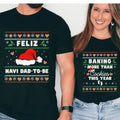 Christmas Pregnancy Announcement Shirts, Feliz Navidad Shirt Christmas Baby Reveal Ideas Matching Couples Sweatshirts...