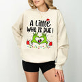 Christmas Pregnancy Reveal Sweatshirt, A Little Who Is Due Shirt, Christmas Holiday Maternity Sweatshirt, Christmas...