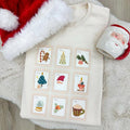 'Christmas Stamps' Crewneck Sweatshirt T-Shirts, Hoodie | RetroVerseTees.com