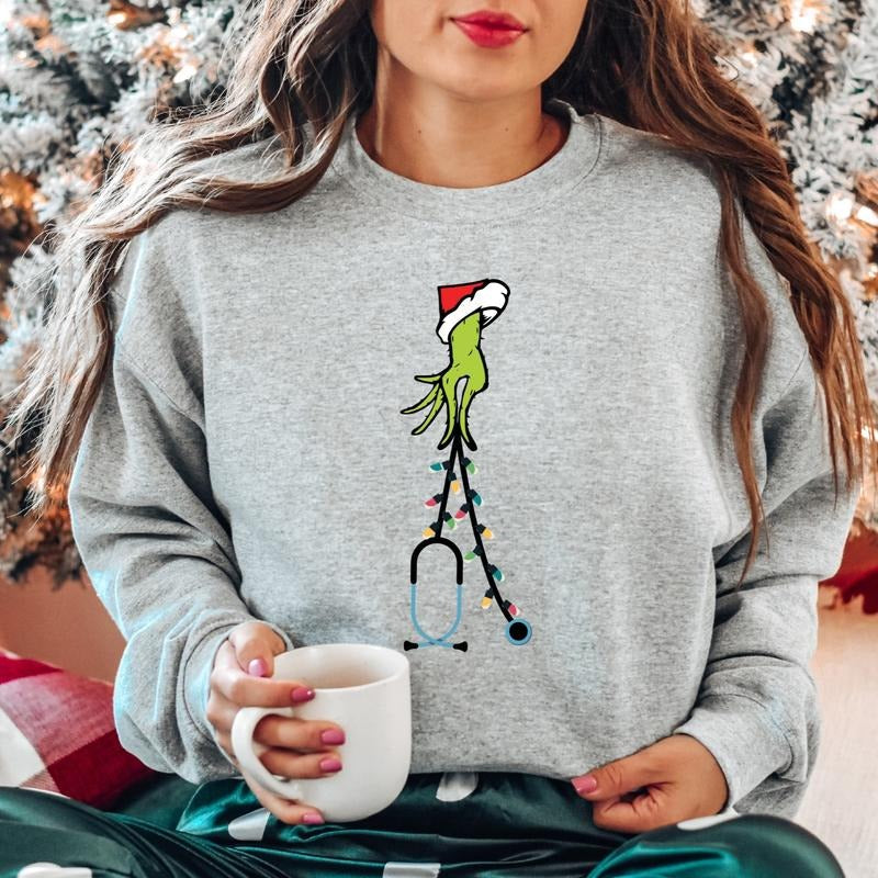 Christmas Stethoscope Sweatshirt, Matching Hospital Staff Doctor Sweater, Nurse X-mas Party Gift Hoodie, Nursing School...