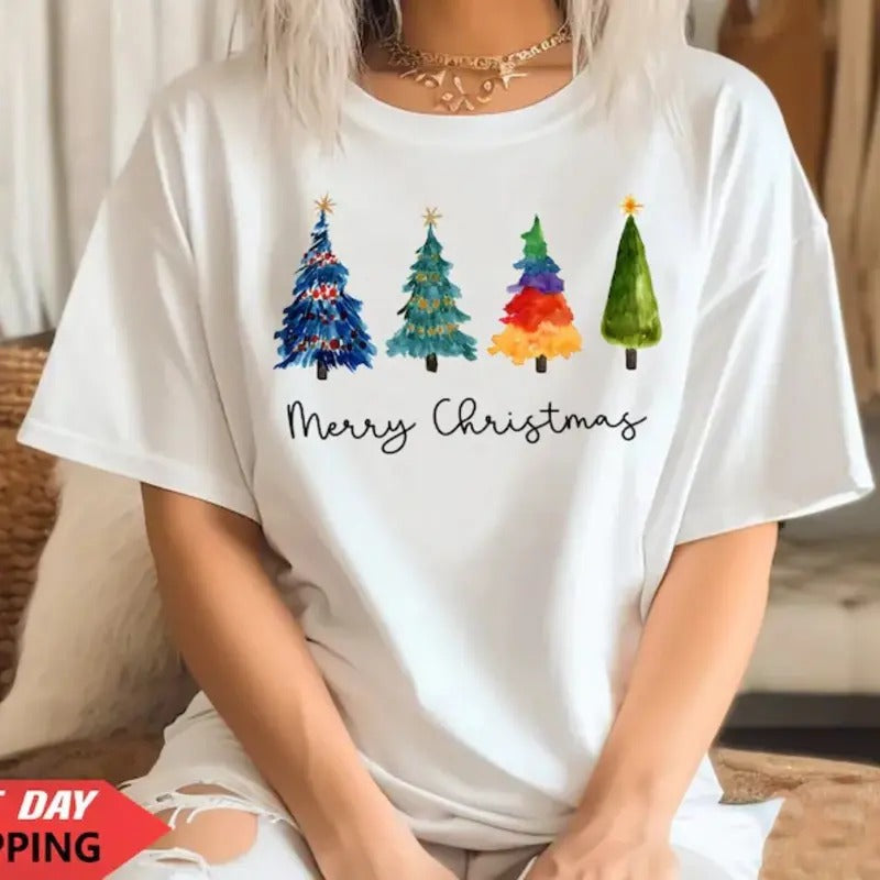Christmas Tree T-shirt, Santa Trees Shirt, Christmas shirt, Merry Christmas, Christmas Gift Hoodie, Sweatshirt