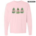 Christmas Trio Trees Long Sleeve Comfort Colors T-Shirt 'NLB' Hoodie, Sweatshirt | RetroVerseTees.com