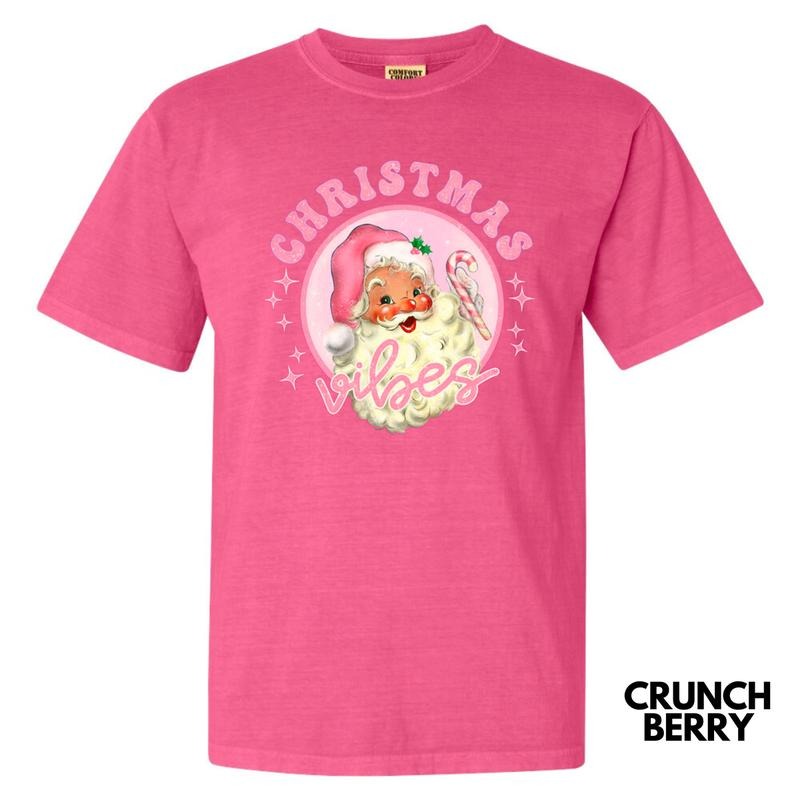 Christmas Vibes Retro Santa Comfort Colors T-Shirt Hoodie, Sweatshirt | RetroVerseTees.com