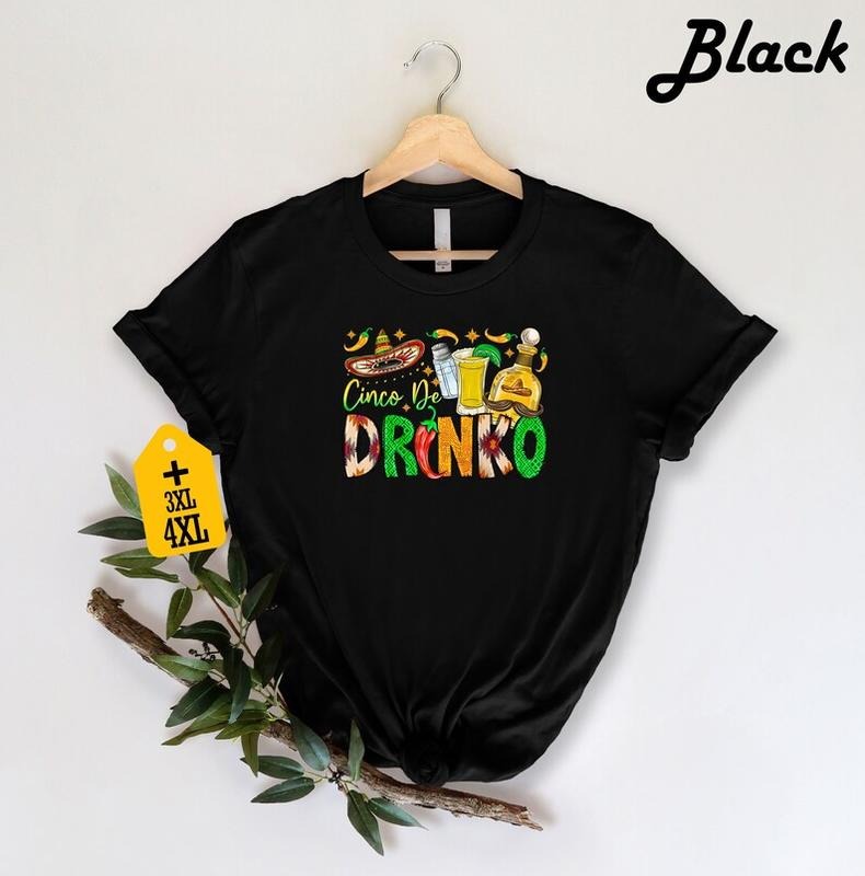 Cinco De Drinko Shirt, Mexican Party Shirt, Fiesta Shirt, Drinking Shirt, Sombrero Shirt, Festival Shirt, Tequila Shirt,...