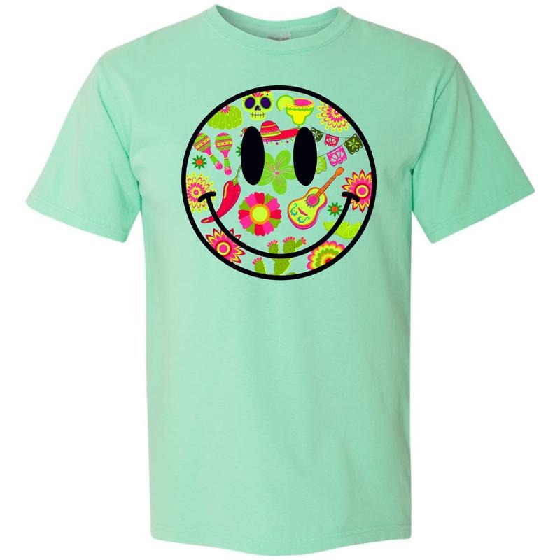 Cinco Ready Happy Face Comfort Colors T-Shirt 'NLB' Hoodie, Sweatshirt | RetroVerseTees.com