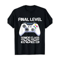 Class Of 2025 Senior Video Game Final Level School Gamer T-Shirt 100%cotton 100%cotton