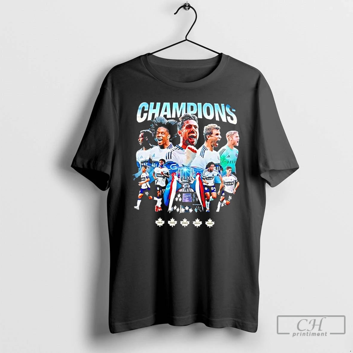Classic 2025 Vancouver Whitecaps Fc Players Telus Canadian Champions 2 Sided T Shirts Hoodie Longsleeve