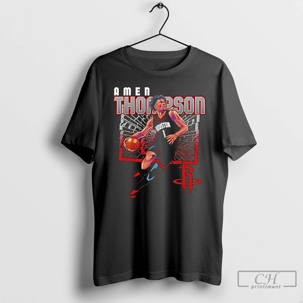 Classic Amen Thompson Houston Rockets Basketball Player Shattered T-Shirts, Hoodie, Sweatshirt | RetroVerseTees.com