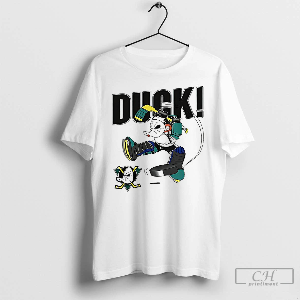 Classic Anaheim Mighty Ducks Mascot Playing Hockey 90s T-Shirts, Hoodie, Sweatshirt | RetroVerseTees.com