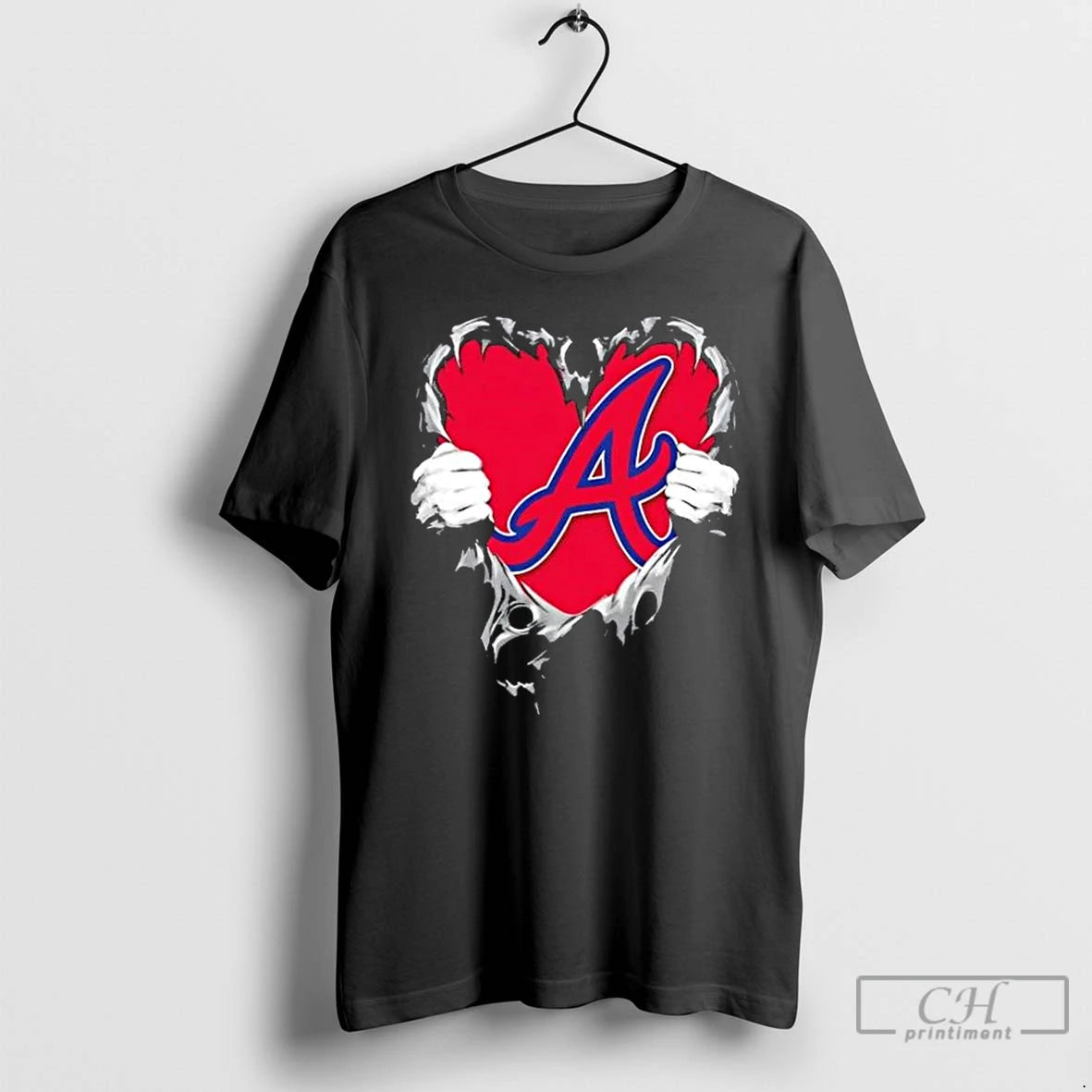 Classic Atlanta Braves Rip The Chest Forever In My Heart T-Shirts, Hoodie, Sweatshirt | RetroVerseTees.com