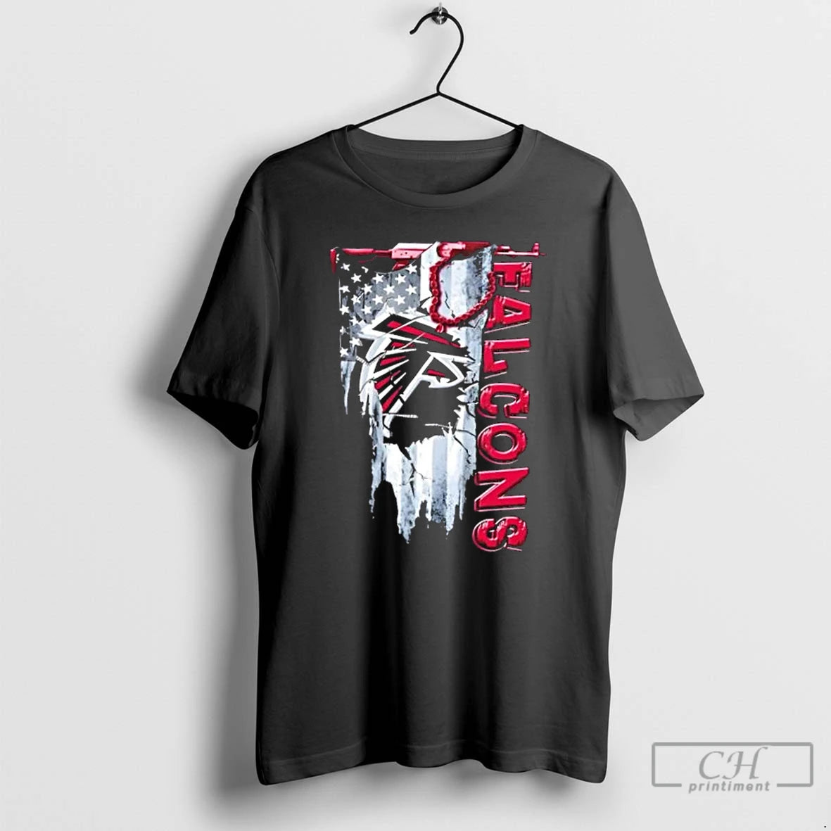 Classic Atlanta Falcons Football Battle Shattered Usa Flag Rip Design T-Shirts, Hoodie, Sweatshirt | RetroVerseTees.com