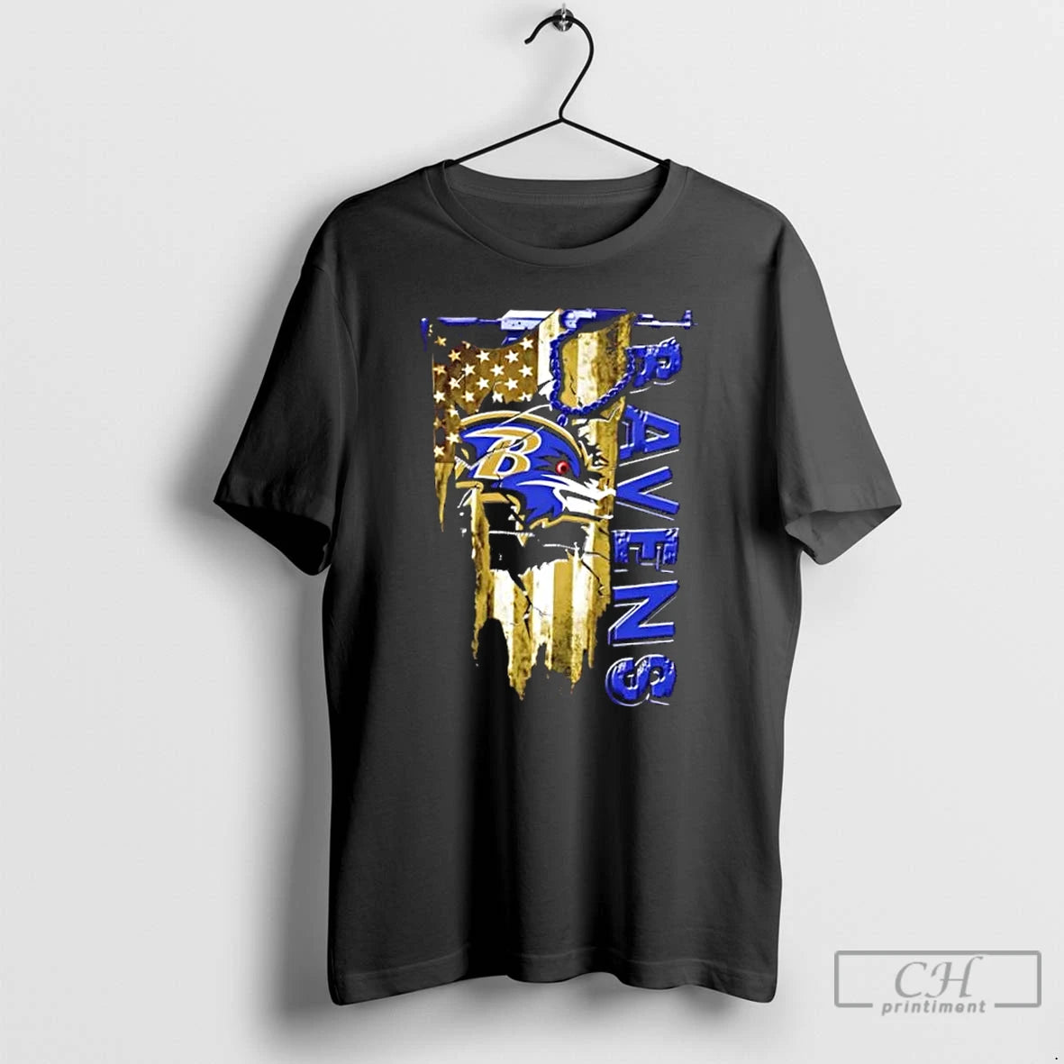 Classic Baltimore Ravens Football Battle Shattered Usa Flag Rip Design T-Shirts, Hoodie, Sweatshirt | RetroVerseTees.com
