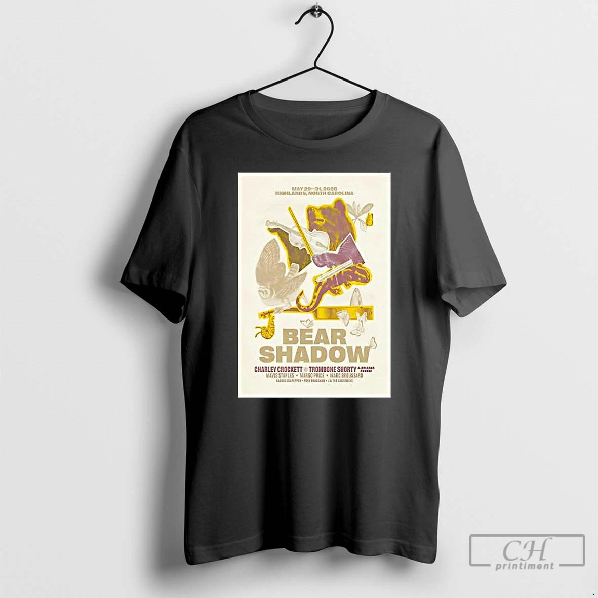 Classic Bear Shadow Festival Shows In Highlands Nc On May 29 31 2026 T Shirts Hoodie, Sweatshirt | RetroVerseTees.com