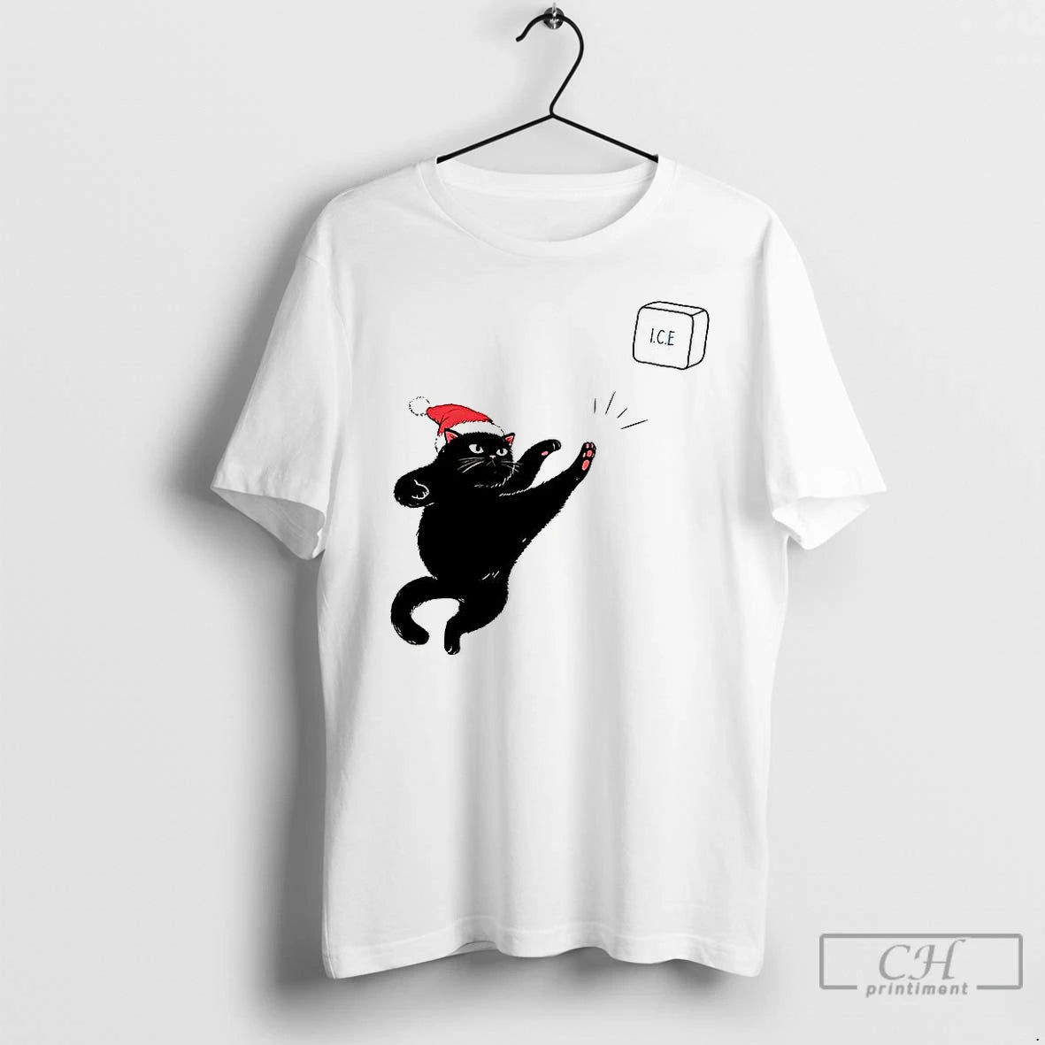 Classic Black Cat Christmas Abolish Ice Fuck Ice Caricature T-Shirts, Hoodie, Sweatshirt | RetroVerseTees.com
