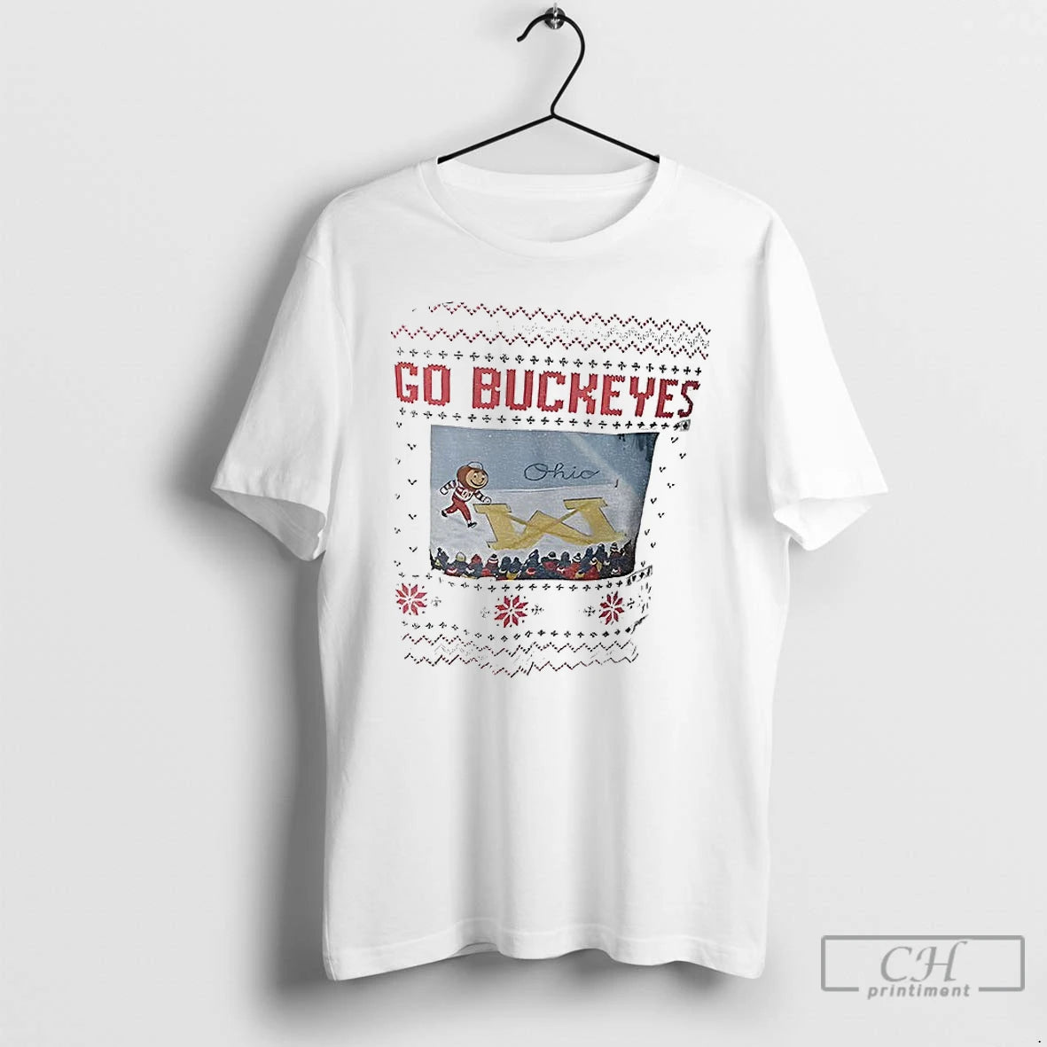 Classic Brutus Buckeye Ohio Snow Brutus Crosses Out Michigan Cartoon T-Shirts, Hoodie, Sweatshirt | RetroVerseTees.com