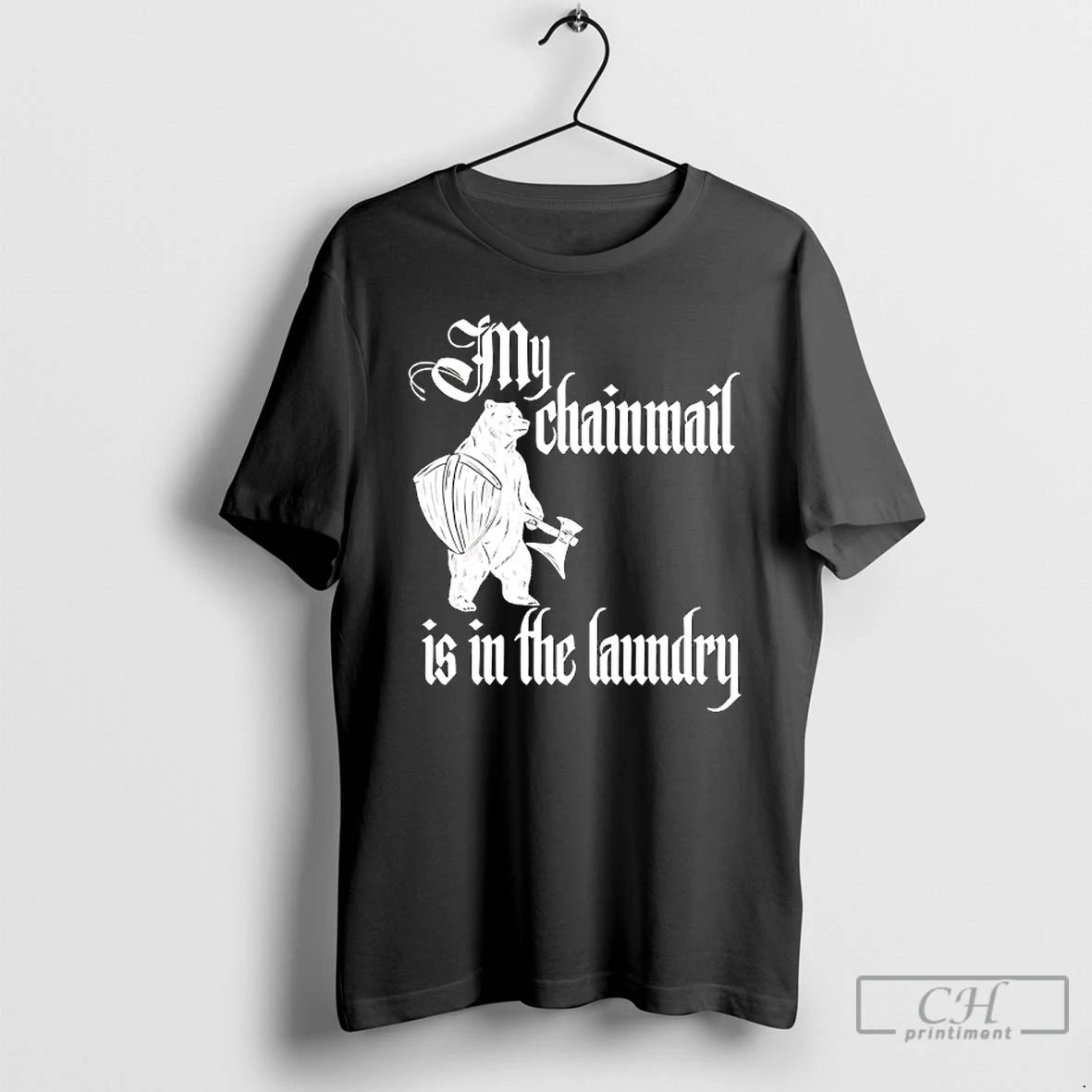 Classic Buhurt Bear Saying My Chainmail Is In The Laundry T-Shirts, Hoodie, Sweatshirt | RetroVerseTees.com