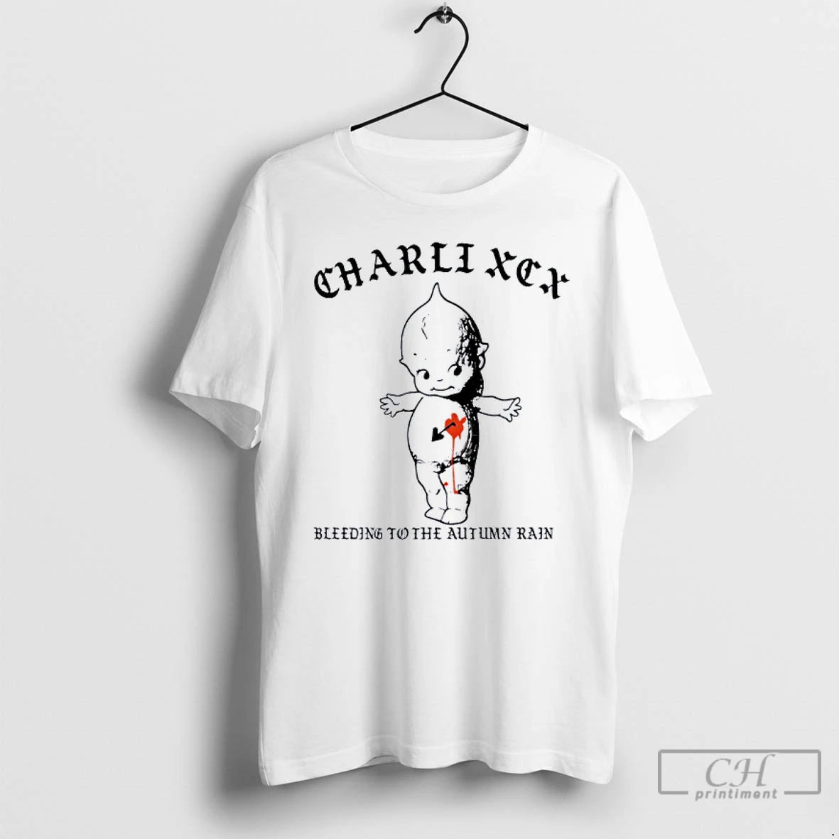 Classic Charli Xcx Brat Tattoo Kewpie Bleeding To The Autumn Rain T-Shirts, Hoodie, Sweatshirt | RetroVerseTees.com