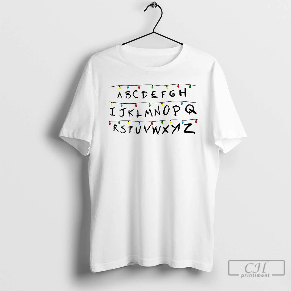 Classic Christmas Alphabet String Lights T-Shirts, Hoodie, Sweatshirt | RetroVerseTees.com