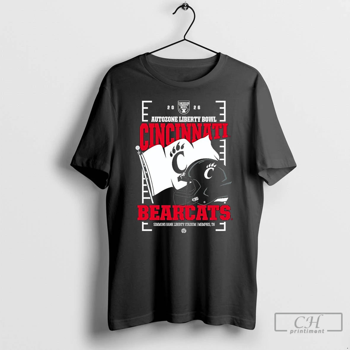 Classic Cincinnati Bearcats 2026 Autozone Liberty Bowl Helmet Flag T-Shirts, Hoodie, Sweatshirt | RetroVerseTees.com