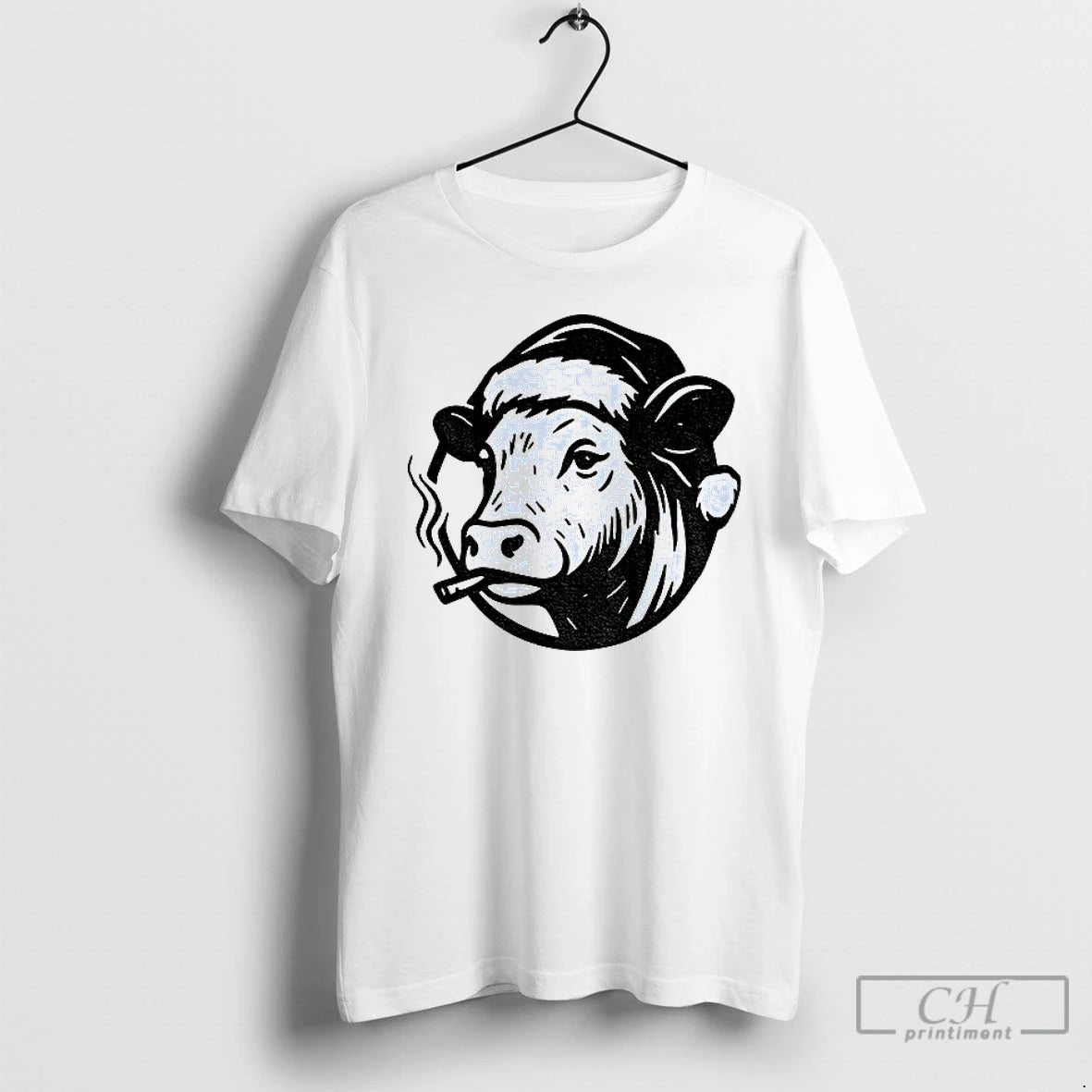 Classic Cow Santa Hat Bah Humbug Merry Christmas T-Shirts, Hoodie, Sweatshirt | RetroVerseTees.com