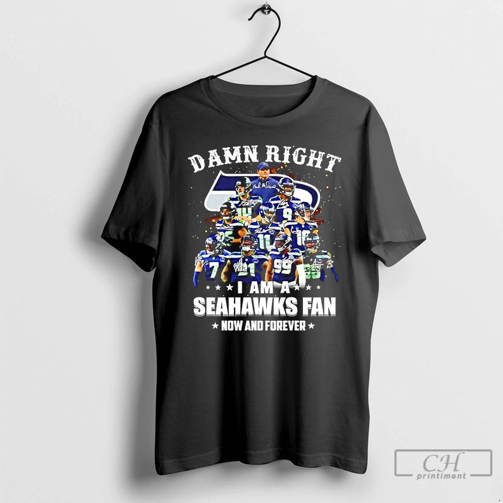 Classic Damn Right I Am A Seahawks Fan Now And Forever Player Collage Christmas Tree