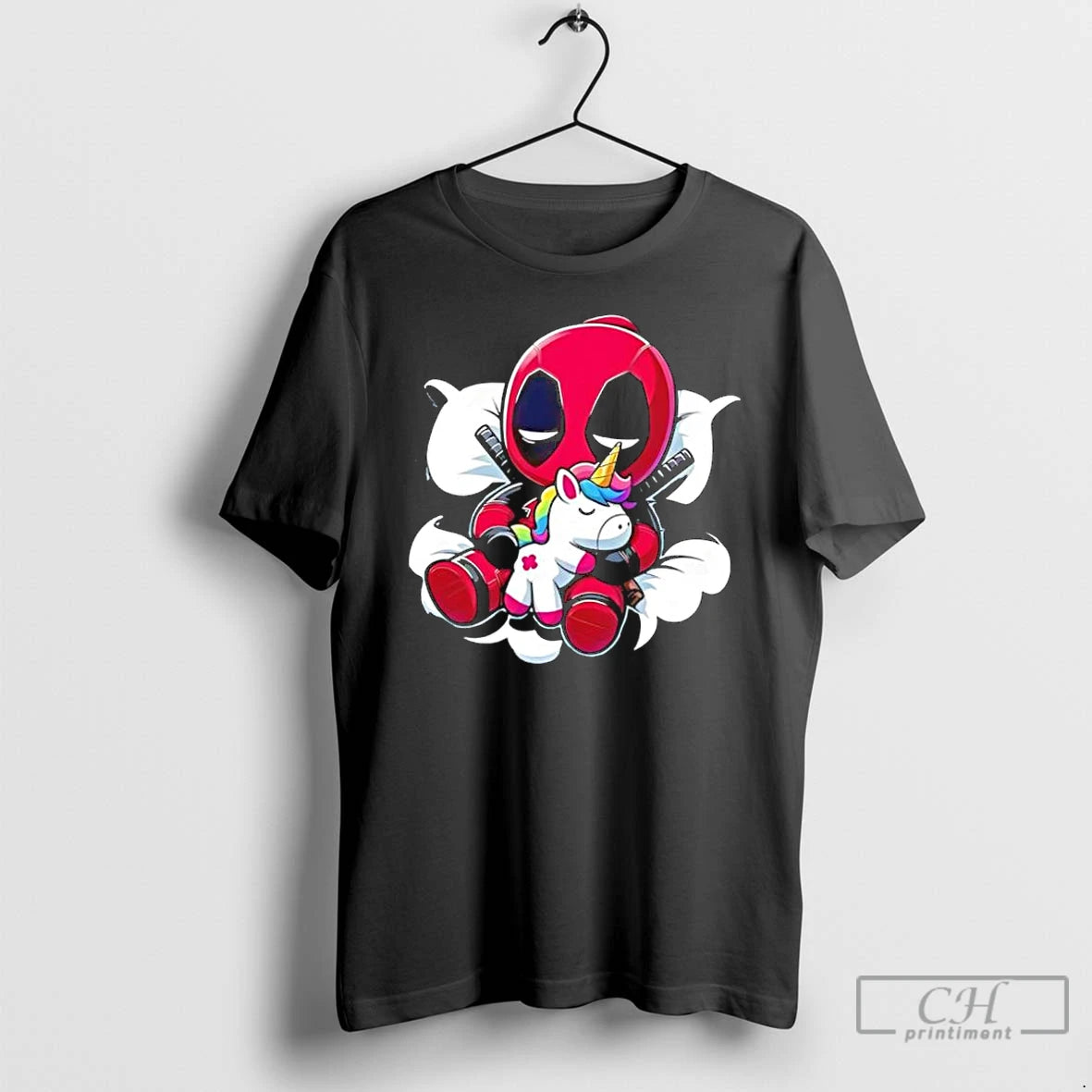 Classic Deadpool Hug The Unicorn Cartoon T-Shirts, Hoodie, Sweatshirt | RetroVerseTees.com