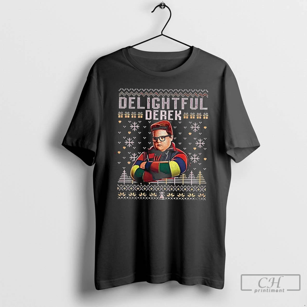 Classic Delightful Derek Ugly Christmas T-Shirts, Hoodie, Sweatshirt | RetroVerseTees.com