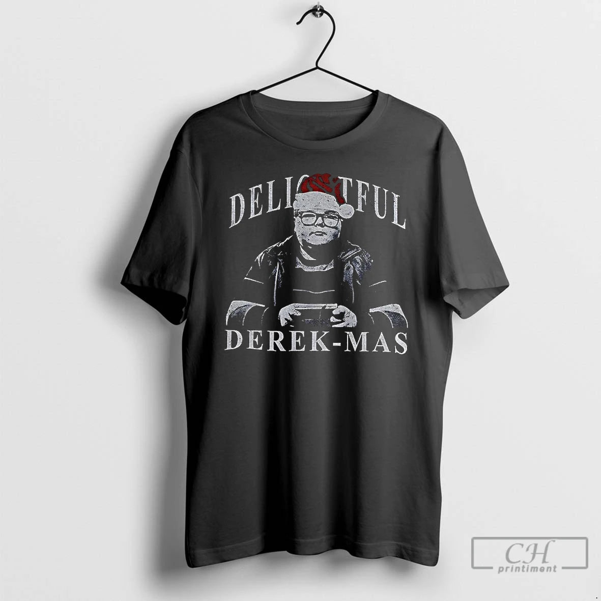 Classic Delightful Derek Mas Santa Hat Merry Christmas T-Shirts, Hoodie, Sweatshirt | RetroVerseTees.com