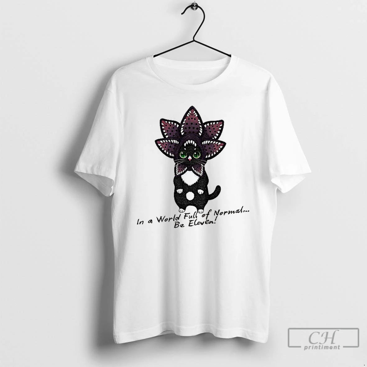 Classic Demogorgon Cat In A World Full Of Normal Be Eleven Cartoon T Shirts Sweater Hoodie, Sweatshirt | RetroVerseTees.com