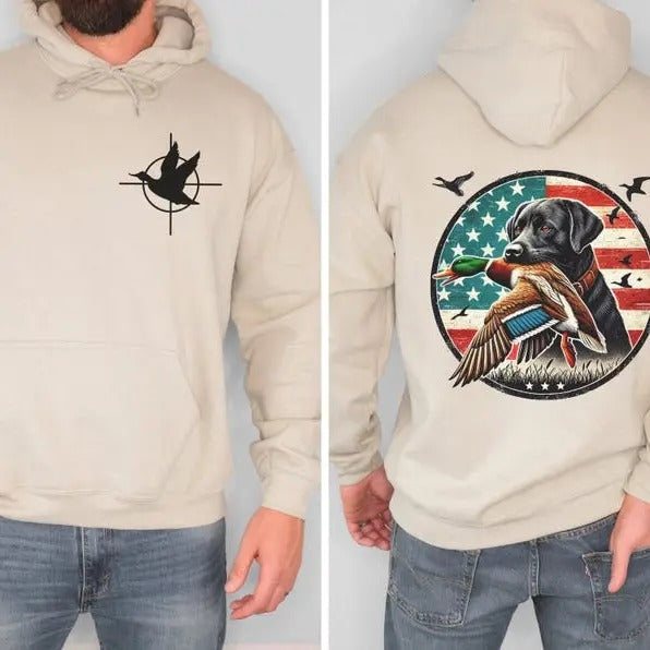Classic Fit Duck Hunting Hoodie For Men, Labrador Hunting Hoodie, Hunting And Fishing Outdoor Sports Hoodie Cotton...