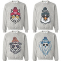 Classic Fit Retro Mascot Football All Team Ash Grey Sweatshirt - Cotton T-Shirts, Hoodie | RetroVerseTees.com