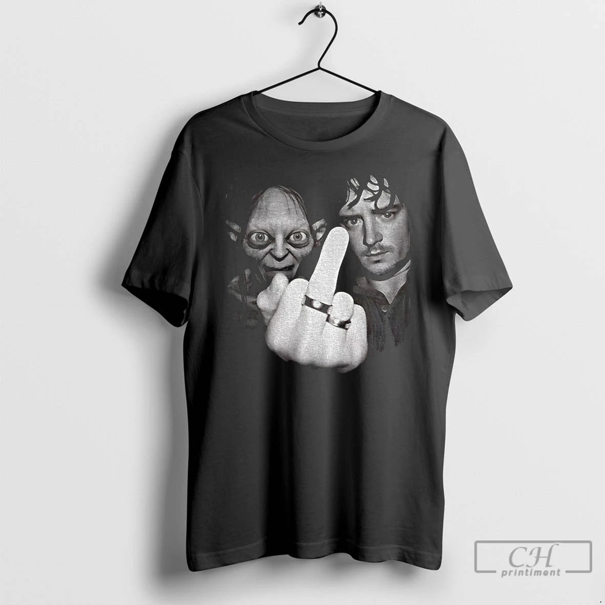 Classic Frodo Baggins Gollum Middle Finger Together Vintage T-Shirts, Hoodie, Sweatshirt | RetroVerseTees.com