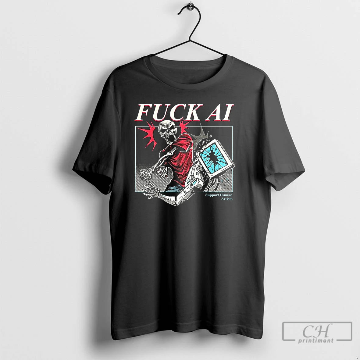 Classic Fuck Ai Support Human Artists Do Your Part Antiai T-Shirts, Hoodie, Sweatshirt | RetroVerseTees.com