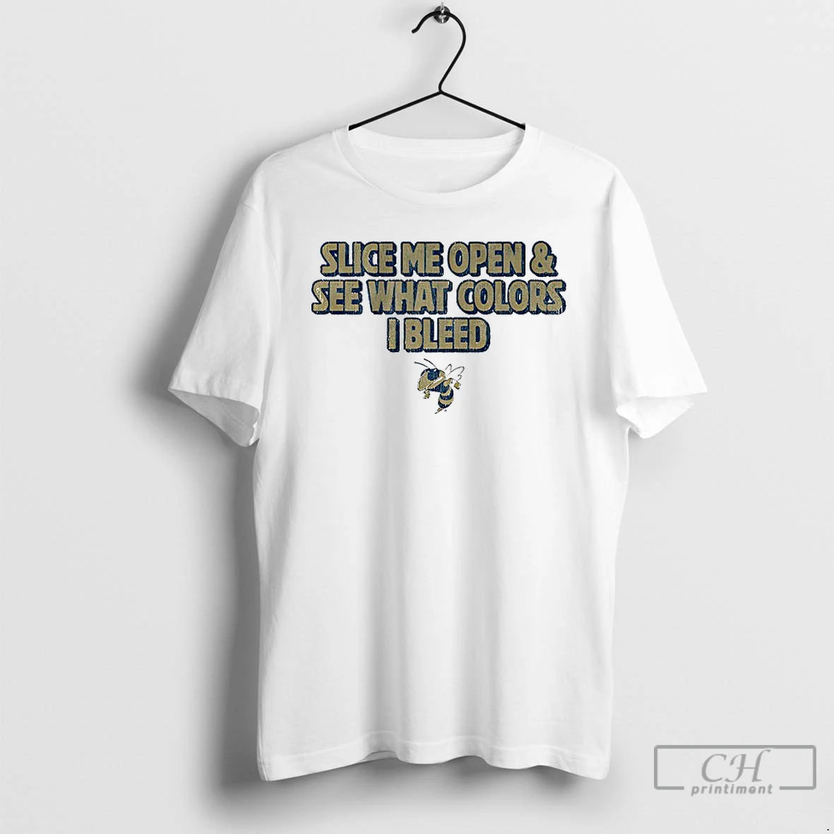 Classic Georgia Tech Yellow Jackets Slice Me Open See What Colors I Bleed T Shirts Hoodie, Sweatshirt | RetroVerseTees.com