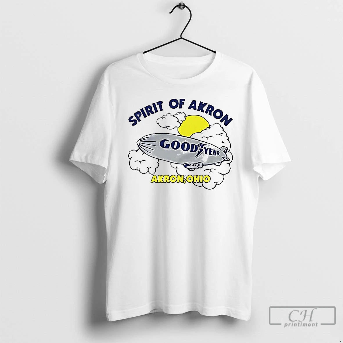Classic Goodyear Blimp Spirit Of Akron Ohio Cartoon T-Shirts, Hoodie, Sweatshirt | RetroVerseTees.com