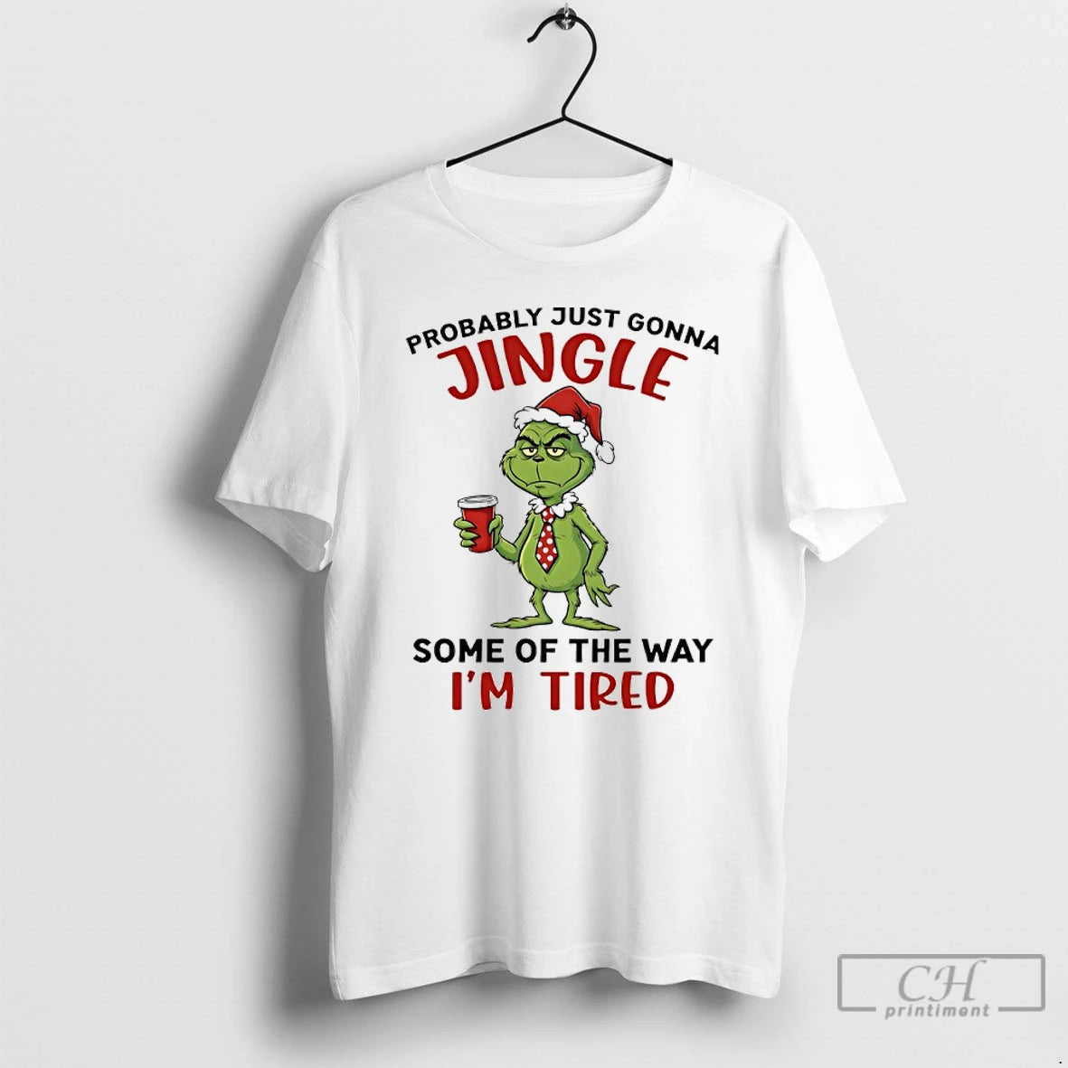 Classic Grinch Santa Probably Just Gonna Jingle Some Of The Way Im Tired T Shirts Hoodie, Sweatshirt | RetroVerseTees.com