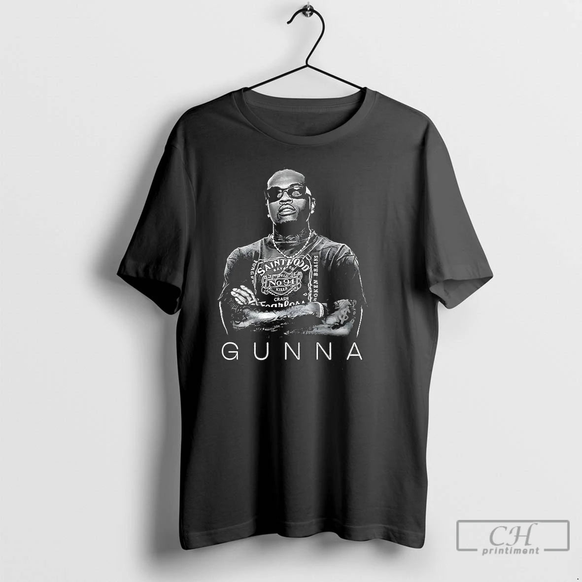 Classic Gunna Gang Portrait Music Lover T-Shirts, Hoodie, Sweatshirt | RetroVerseTees.com