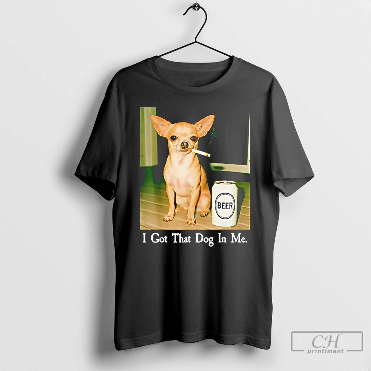Classic I Got That Dog In Me Chihuahua Smoking Beer Meme T-Shirts, Hoodie, Sweatshirt | RetroVerseTees.com