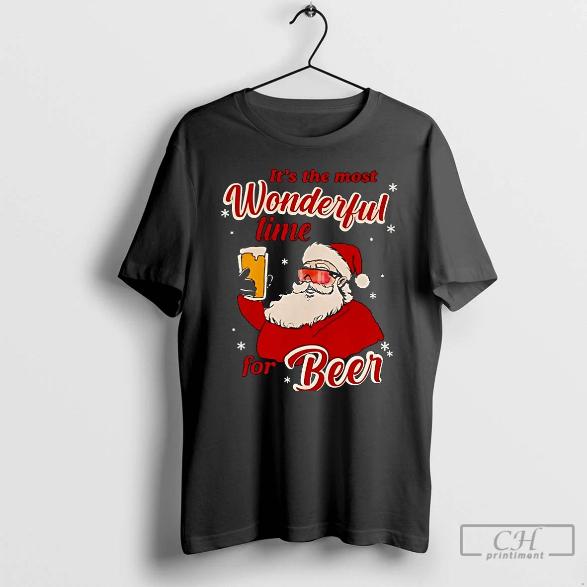 Classic Its The Most Wonderful Time For Beer Santa Christmas Christmas T-Shirts, Hoodie, Sweatshirt | RetroVerseTees.com