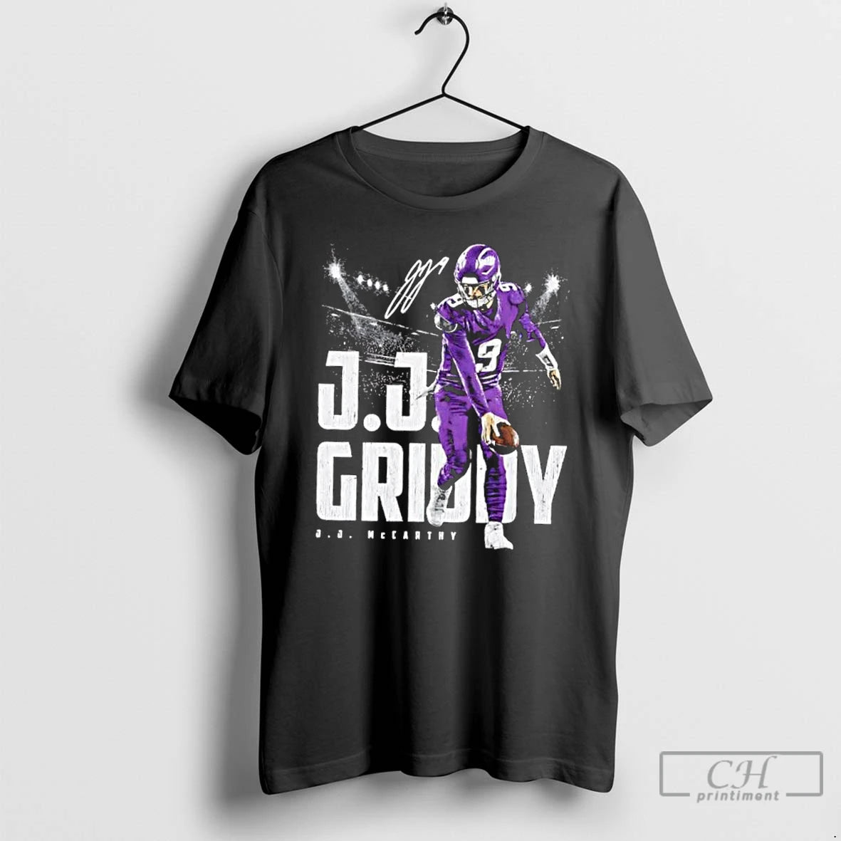 Classic J J Mccarthy Griddy Minnesota Vikings Football Signature T-Shirts, Hoodie, Sweatshirt | RetroVerseTees.com