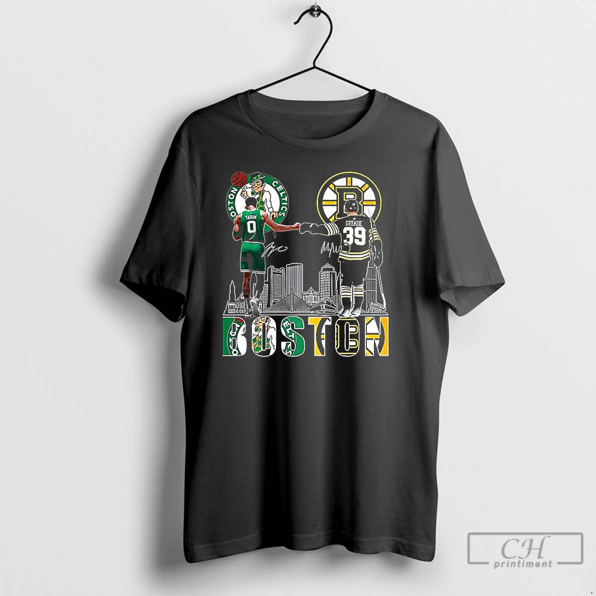 Classic Jayson Tatum Boston Celtics Touch Hand Morgan Geekie Boston Bruins 2025 Signature T Shirts Hoodie, Sweatshirt