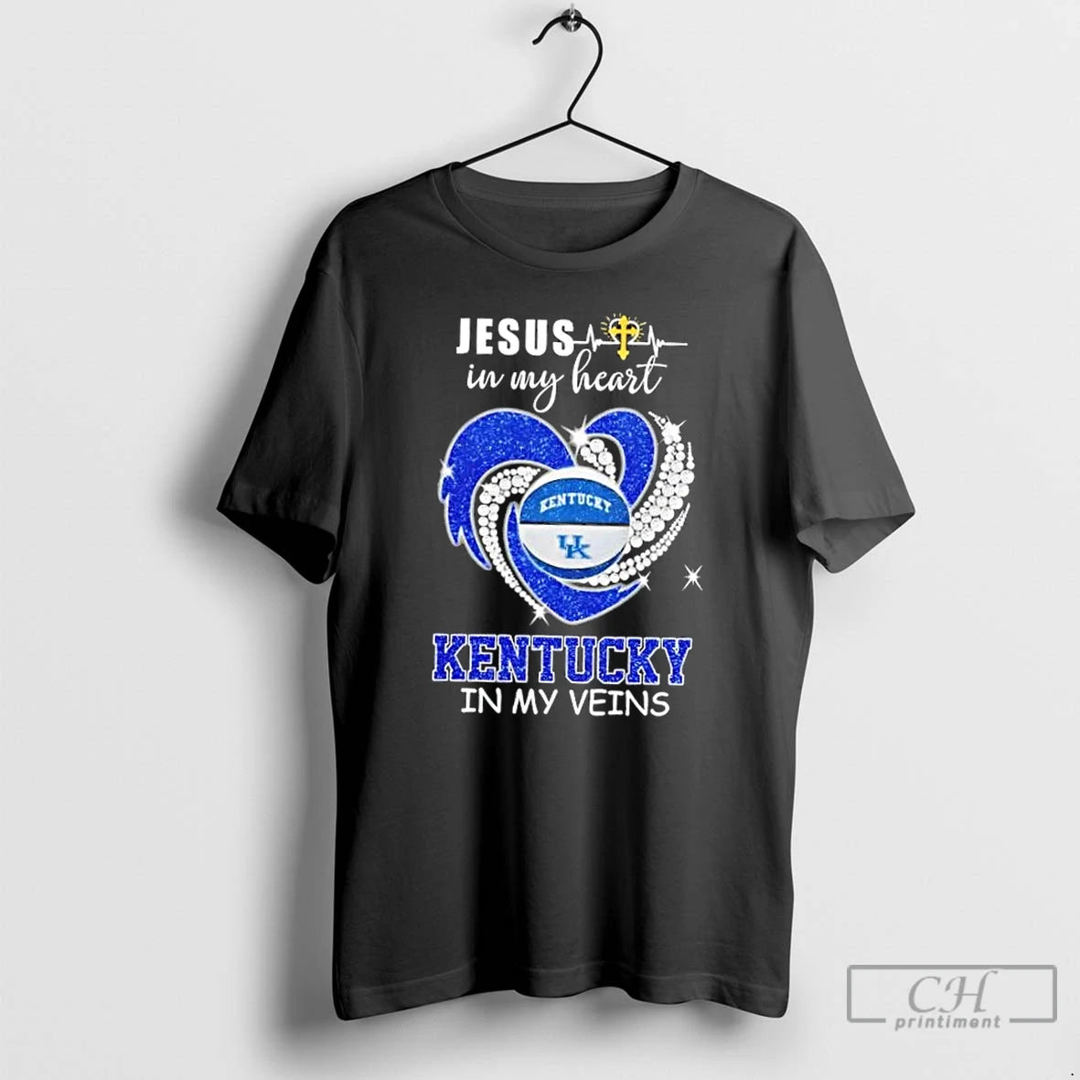 Classic Jesus In My Heart Kentucky Wildcats In My Veins Diamond Heart T Shirts Sweater Hoodie, Sweatshirt