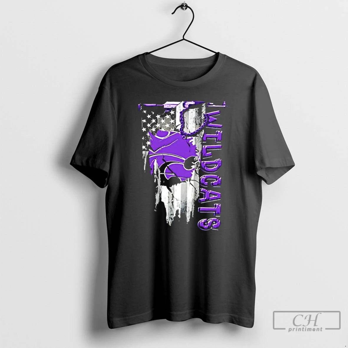 Classic Kansas State Wildcats Football Battle Shattered Usa Flag Rip Design T-Shirts, Hoodie, Sweatshirt | RetroVerseTees.com