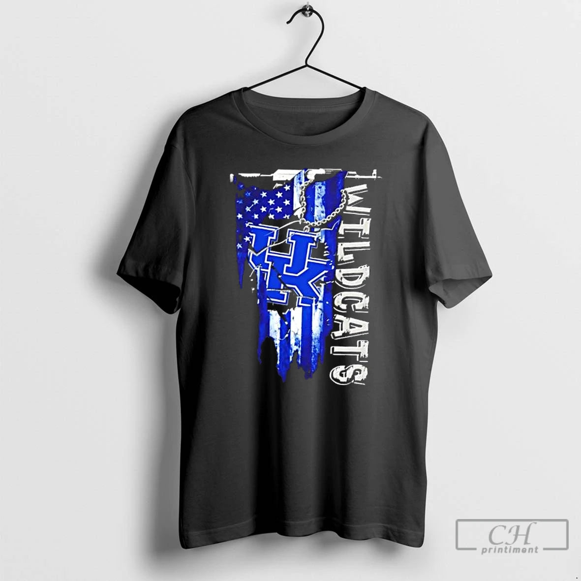 Classic Kentucky Wildcats Football Battle Shattered Usa Flag Rip Design T-Shirts, Hoodie, Sweatshirt | RetroVerseTees.com
