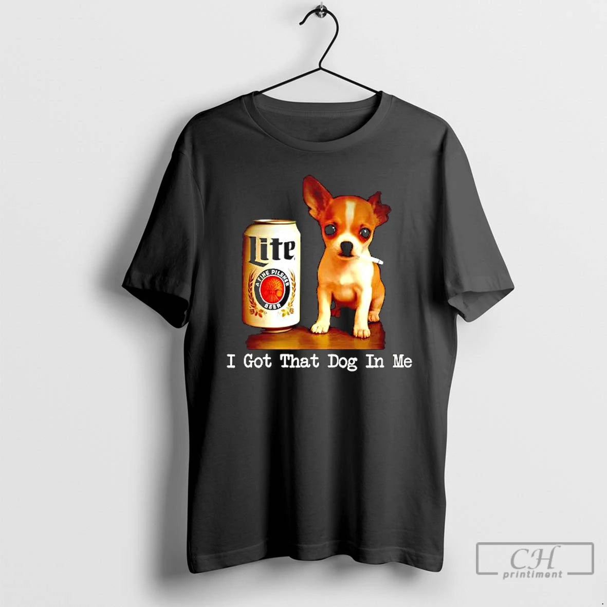 Classic Lite Beer And Smoking Dog I Got That Dog In Me Graphic T Shirts Hoodie, Sweatshirt | RetroVerseTees.com