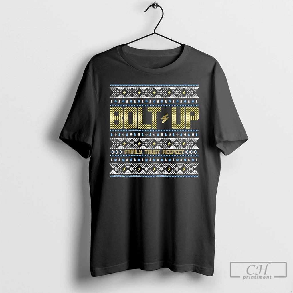 Classic Los Angeles Chargers Bolt Up Family Trust Respect Ugly Christmas
