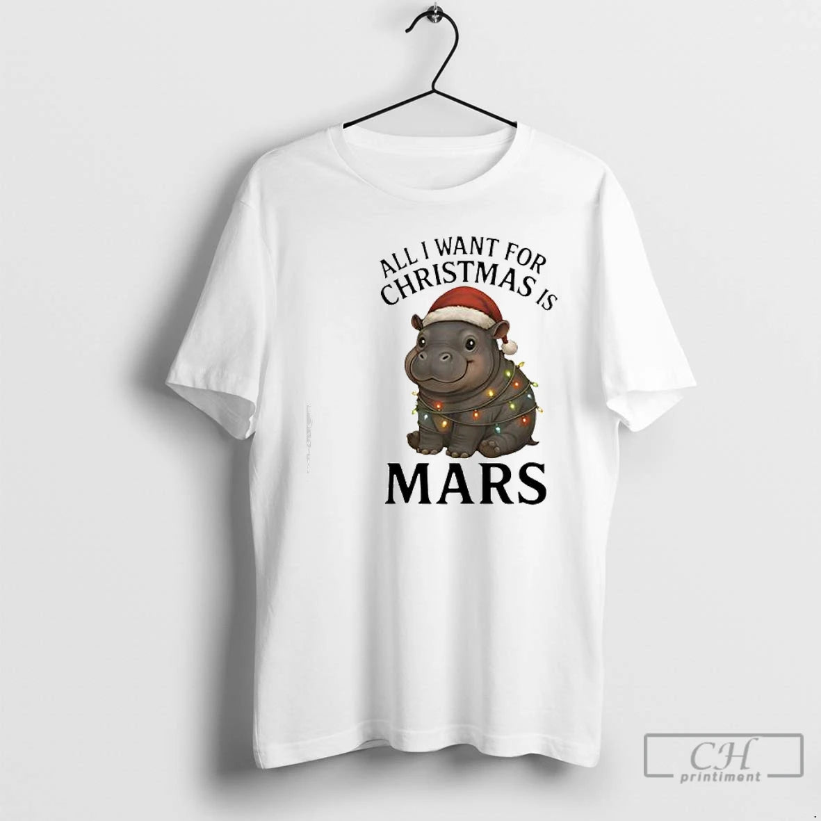 Classic Mars The Hippo Christmas Baby Hippo Mars Viral Pygmy Hippo T-Shirts, Hoodie, Sweatshirt | RetroVerseTees.com