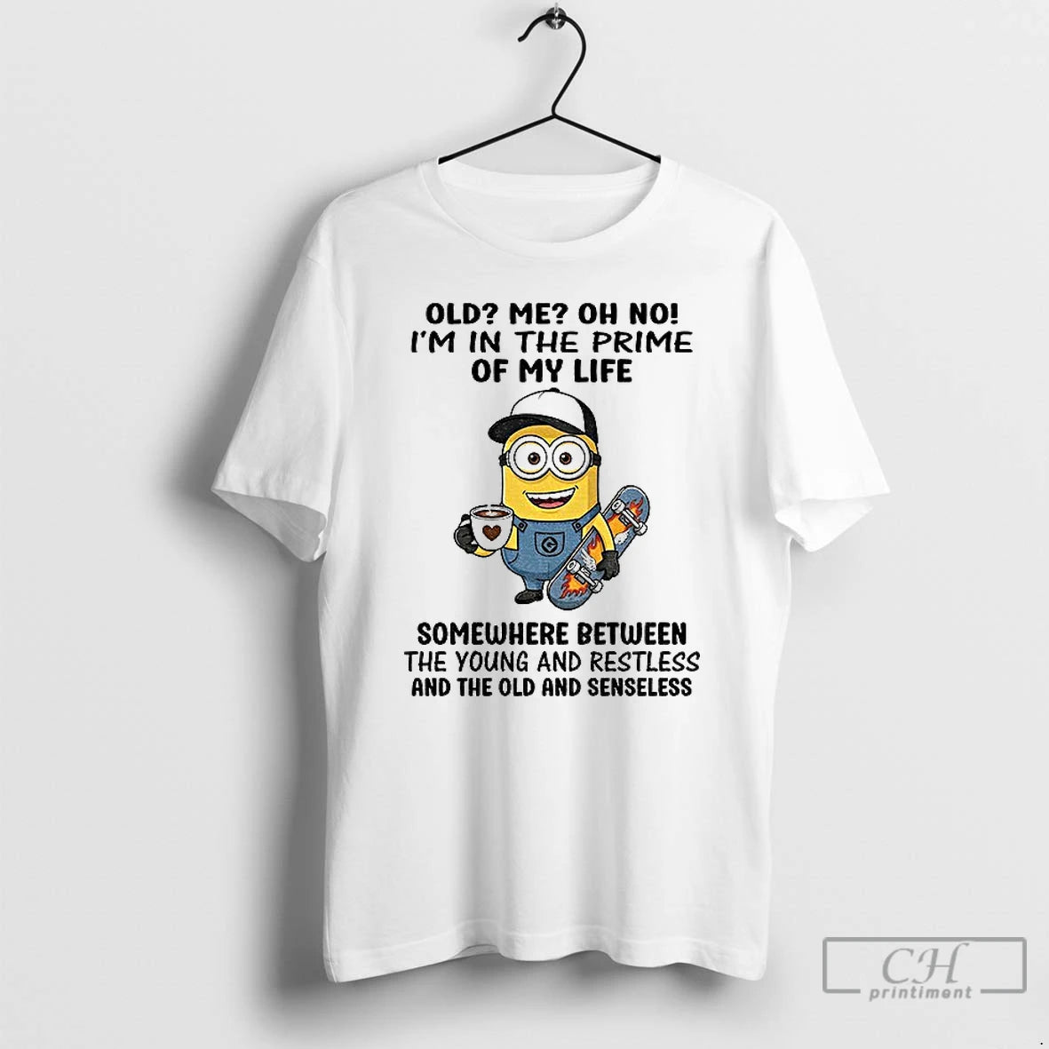 Classic Minion Old Me Oh No Im In The Prime Of My Life Somewhere Between T-Shirts, Hoodie, Sweatshirt | RetroVerseTees.com